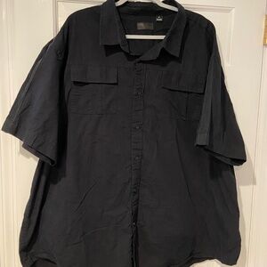 Steve’s Jeans Men’s 4X Black Button-Up Shirt – 100% Cotton, Short Sleeve